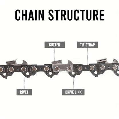 Chainsaw Chain Replacement Alloy, Wood Cutting Logging Tree Trimming for Garden, Patio and Yard Use
