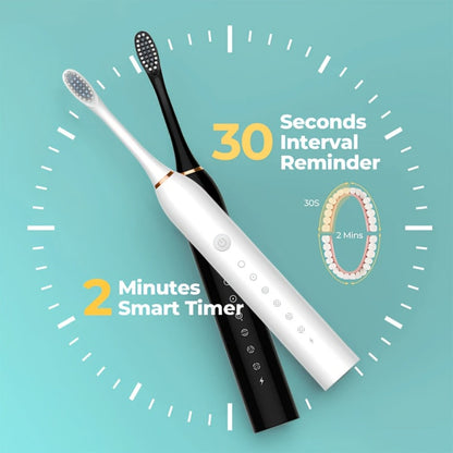 Rechargeable Electric Toothbrush with 6 Cleaning Modes & Smart Timer, USB Sonic Toothbrush for Adults