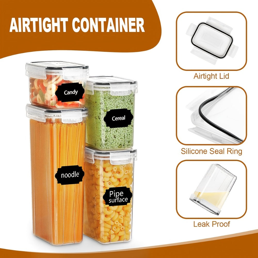 Food Storage Container Pantry Set with Three to 42 Jars, Flip-Top Lids, BPA-Free Plastic and Labels