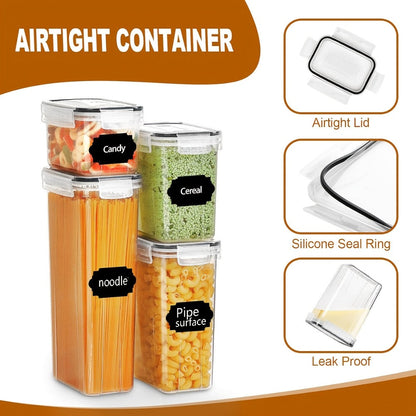 Food Storage Container Pantry Set with Three to 42 Jars, Flip-Top Lids, BPA-Free Plastic and Labels