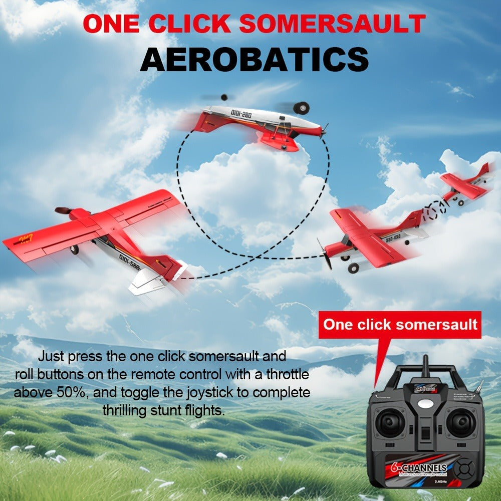Brushless Fixed Wing RC Plane 6-Channel 6-Axis Gyro 3D Aerobatic Stunts 2 Batteries Included
