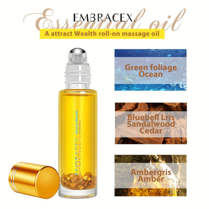Golden Aromatic Fragrance Oil in 0.68 fl oz Roll-On Bottle with Gold Cap and Silver Applicator