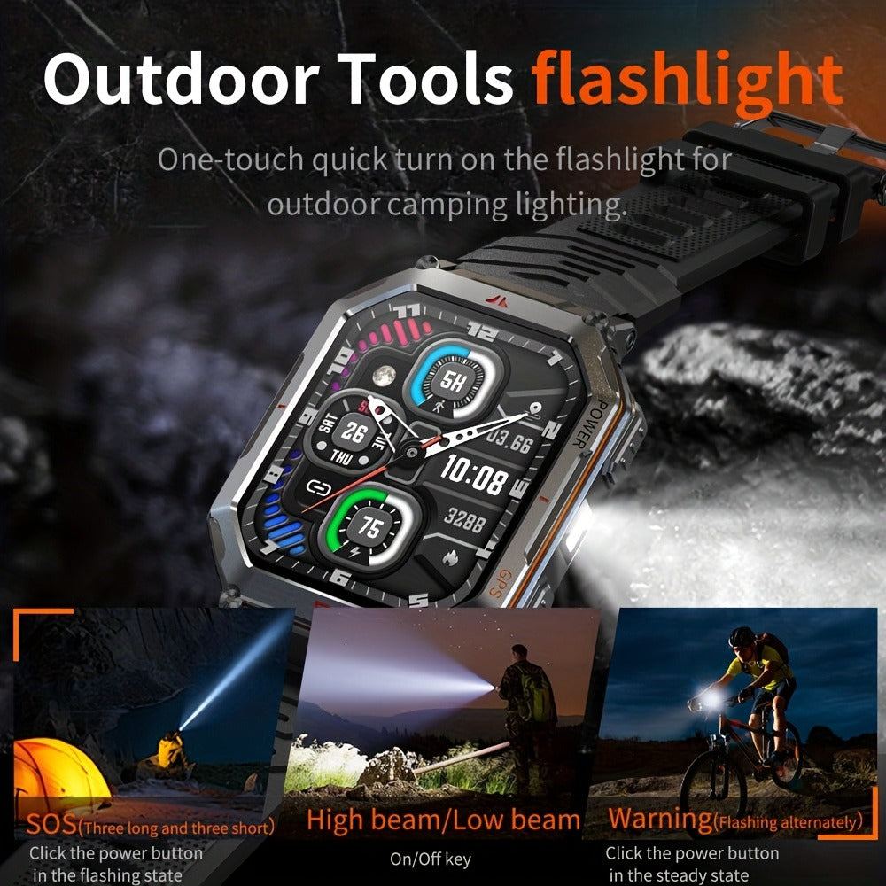 Smartwatch for Men with GPS, IPX8 Rating, Altimeter, Barometer, Compass and LED Flashlight