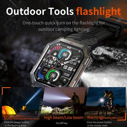 Smartwatch for Men with GPS, IPX8 Rating, Altimeter, Barometer, Compass and LED Flashlight