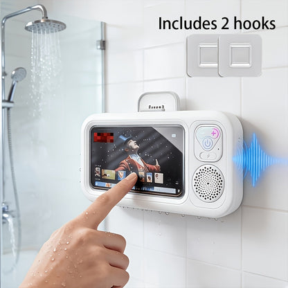 Shower Phone Holder Wall Mount with Bluetooth Speaker for an Everyday Personal Care Routine