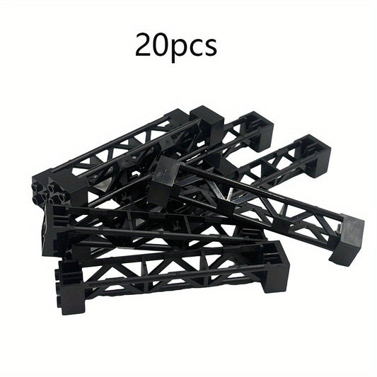 2x2x10 Pillar Support Bricks 20pcs Black – LEGO-Compatible Column Rod Blocks for MOC City Train Girder Military Architecture Builds