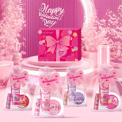 20pcs Beauty Gift Set Lip Balm Hand Cream Solid Perfume Pink Gift Bag Glossy Finish All Skin for Makeup, Travel and Everyday Vanity Use