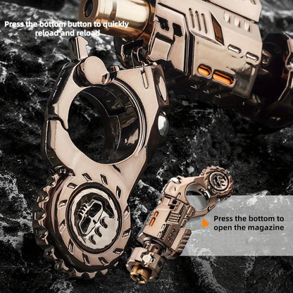 Metal Fidget Gun EDC Spinner Toy for Adults & Men, Alloy Steel Decompression Finger Spinner with 3 Reusable Shells & 20 Bullets