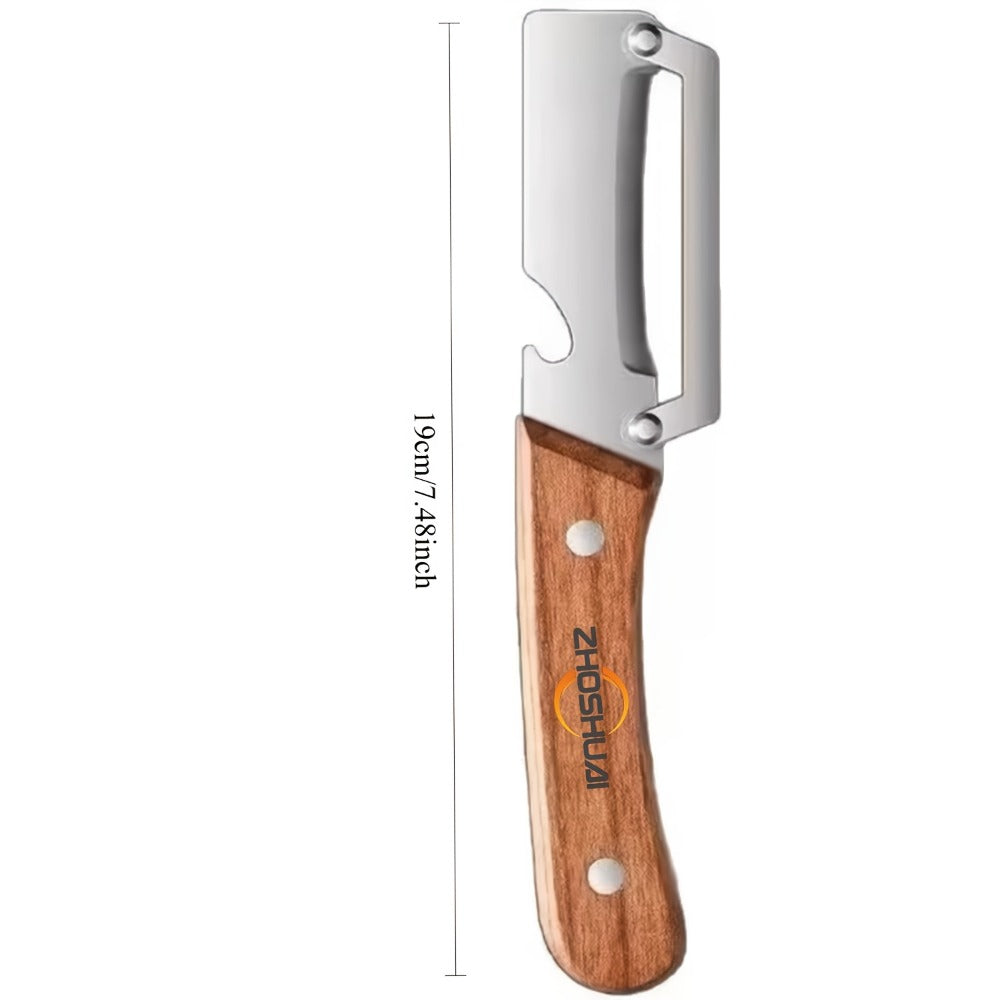 Fruit Peeling Knife Set 2pcs, Stainless Steel Pineapple Eye Remover & Sugar Cane Rind Cutter