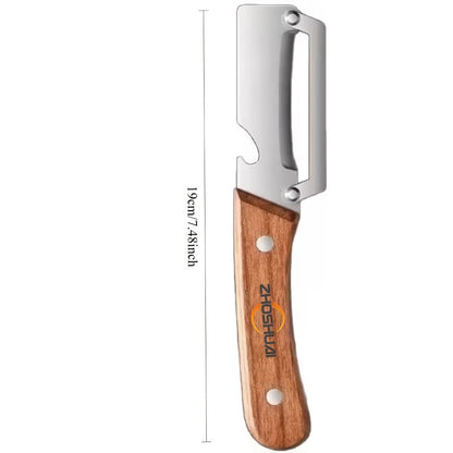 Fruit Peeling Knife Set 2pcs, Stainless Steel Pineapple Eye Remover & Sugar Cane Rind Cutter