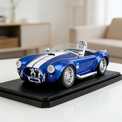Shelby Cobra 1:22 Scale Zinc Alloy Diecast Model Car, Collector-Grade Exhibition-Quality Replica with Openable Doors