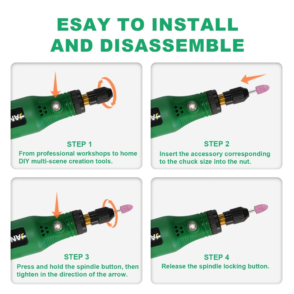 Cordless Rotary Tool Kit 102pcs, Rechargeable Engraving Pen with Adjustable Speed for Wood Carving