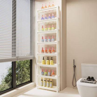 Behind Door Storage Rack, Multi-Layer Slim Organizer for Bathroom & Kitchen, Space Saving Over Door Shelf