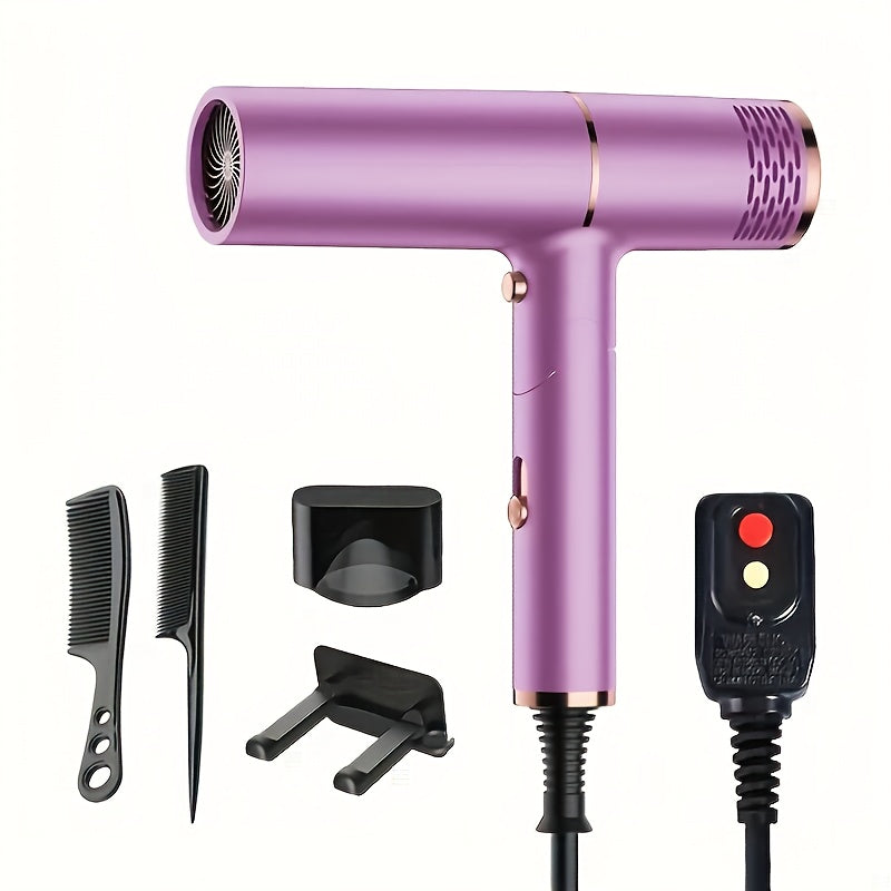 Foldable Hair Dryer with Storage Stand, Concentrator-Style Nozzle, Hot and Cold Air Labels and Four Colors
