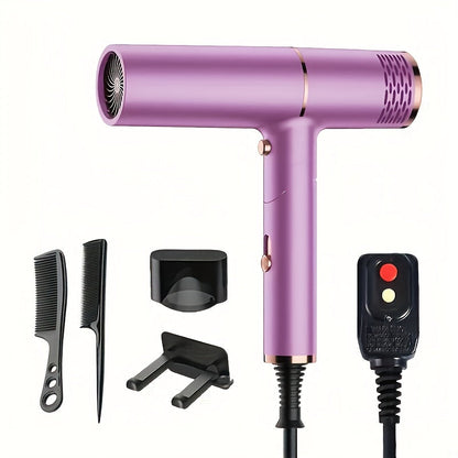 Foldable Hair Dryer with Storage Stand, Concentrator-Style Nozzle, Hot and Cold Air Labels and Four Colors