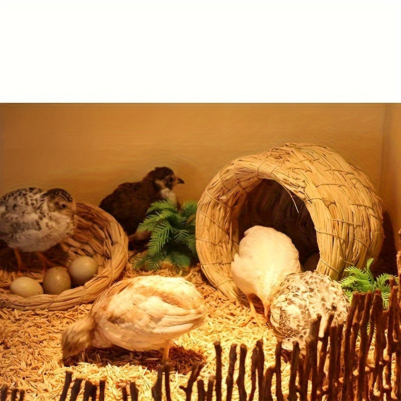Bird Nest Handwoven Straw Soft Lining Chicks Small Pets Indoor Outdoor