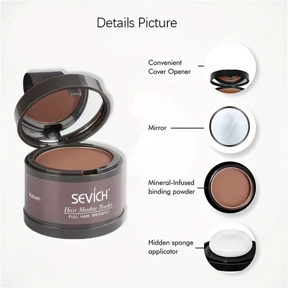 Thinning Hair Root Coverage Powder with Brush, Instant Hairline Concealer Natural Shadow Effect