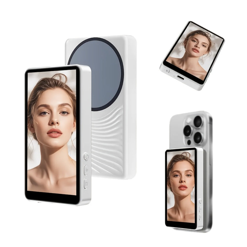 Magnetic Selfie Monitor Screen for Vlogging & Live Streaming, Rear-Facing Main Camera Display for iPhone & Android