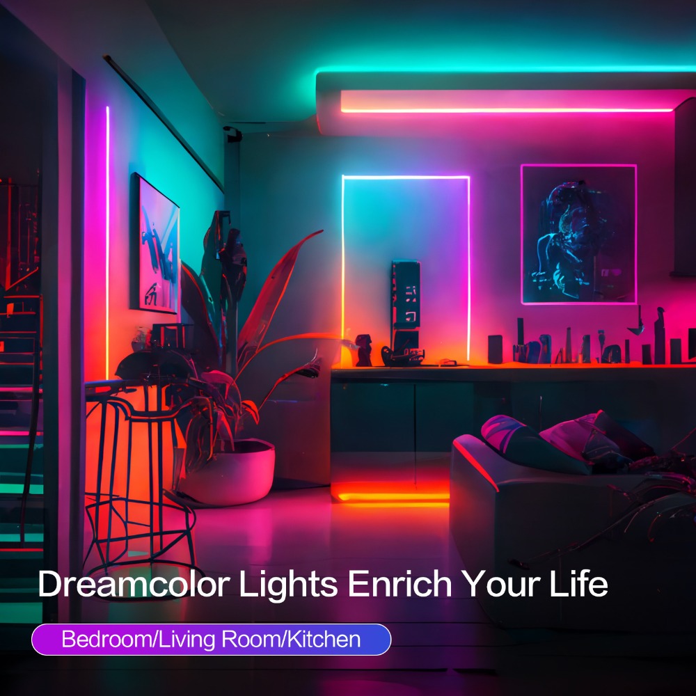 IR Remote LED Strip Lights with Music Sync & DIY Mode – RGB Color Changing Gradient Breathing Flashing for a Home Lash Beauty Routine