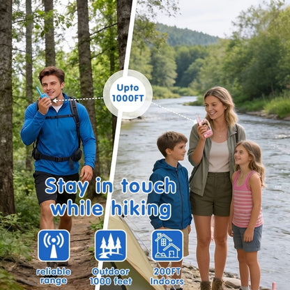 2-Pack Kids Walkie Talkie Toy 2.4GHz, Video Call, Voice Changer & HD Camera, Long-Range Wireless Communication