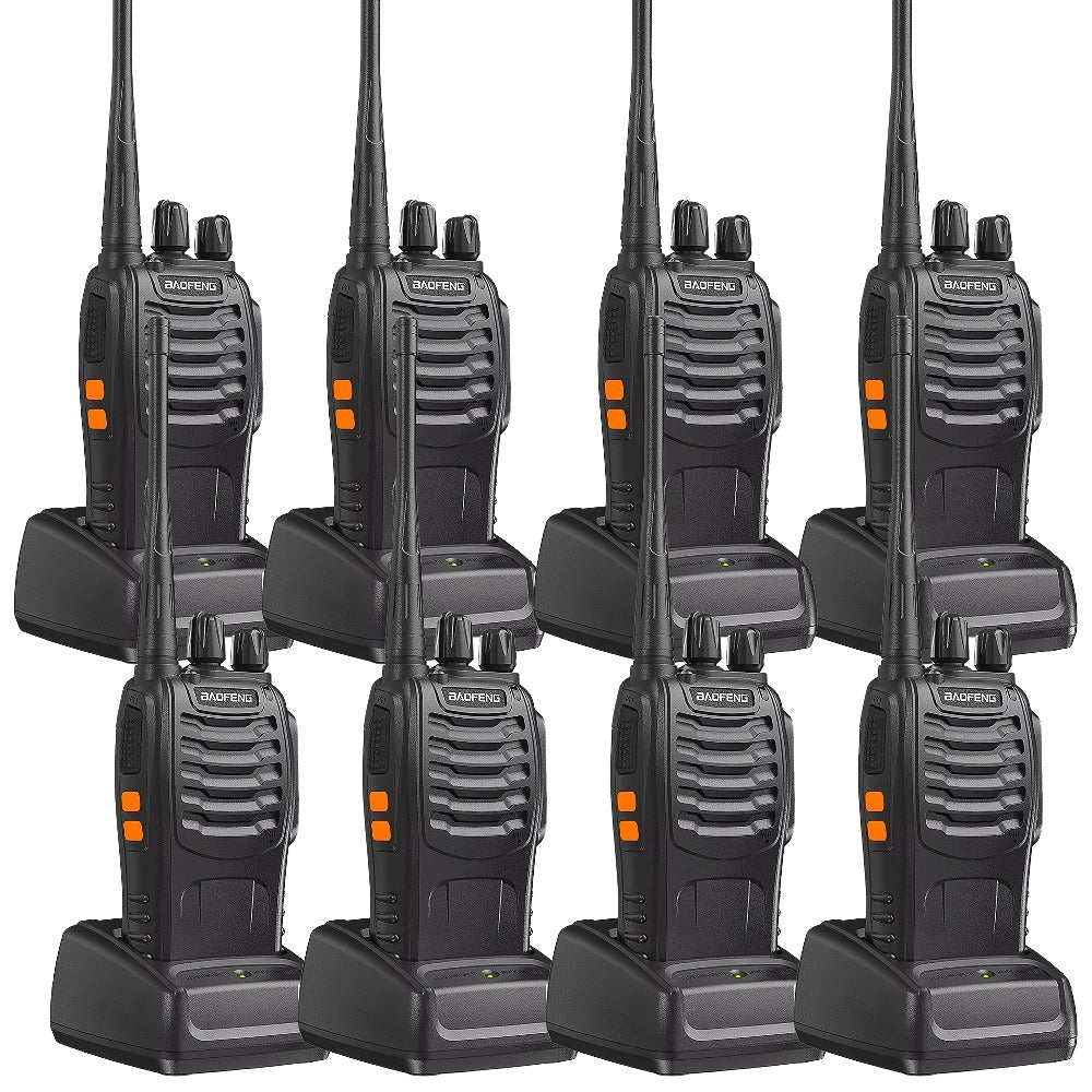 Baofeng UHF Walkie Talkies 16CH 5W, 2/4/6/8/10/12 Pack Two-Way Radios, USB Rechargeable 1500mAh Battery