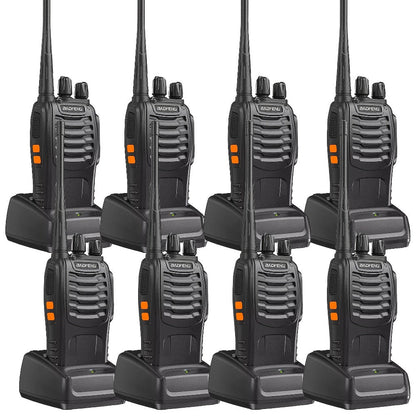 Baofeng UHF Walkie Talkies 16CH 5W, 2/4/6/8/10/12 Pack Two-Way Radios, USB Rechargeable 1500mAh Battery
