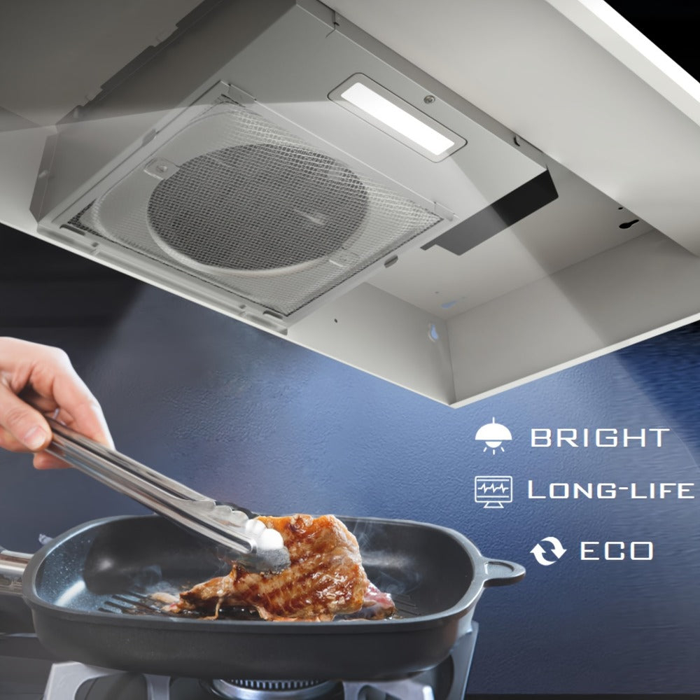 Range Hood 30 Inch Under Cabinet, Ducted & Ductless Convertible Kitchen Vent Hood with LED Light & 2-Speed Exhaust Fan