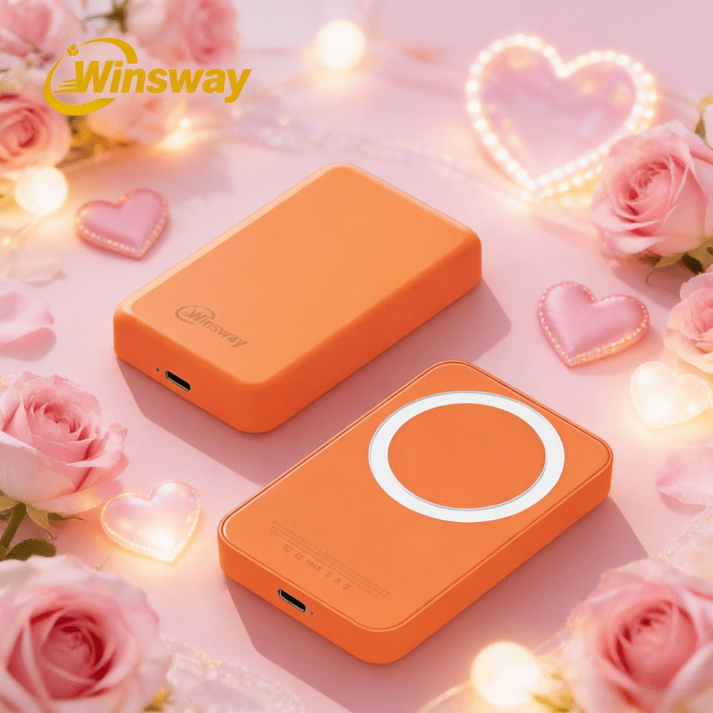 Power Bank Magnetic 5000mAh Mini with Wireless Charging, PD, QC3.0 and Eight Colors for Travel