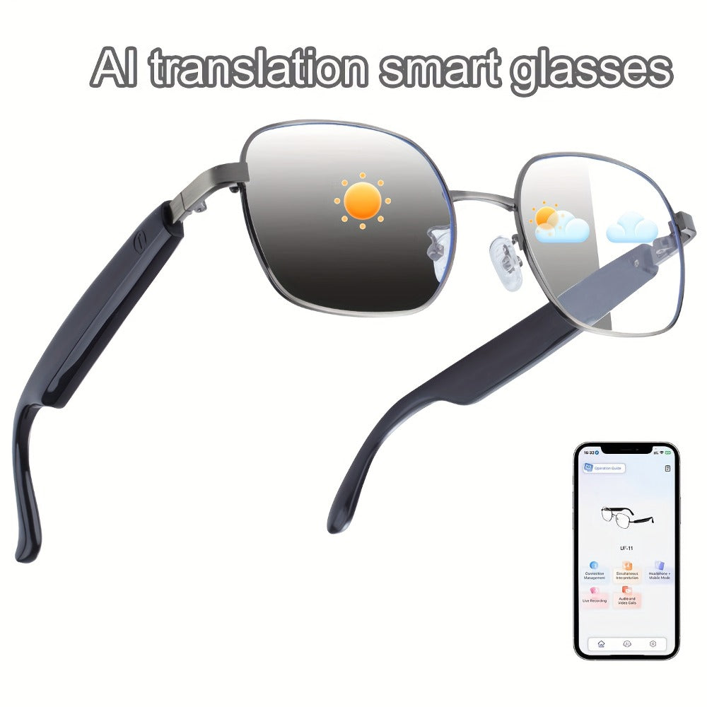 Smart Glasses 160-Language Translation Eyewear with Open-Ear Audio and 19 Photochromic Frame Options