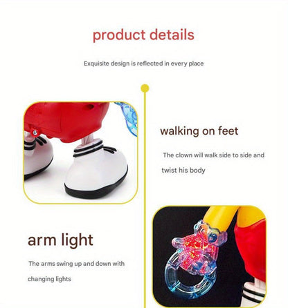 Dancing Clown Toy Doll with Light & Music, Swinging Fidget Toy for Kids Boys & Girls, Funny Weird Halloween Decoration