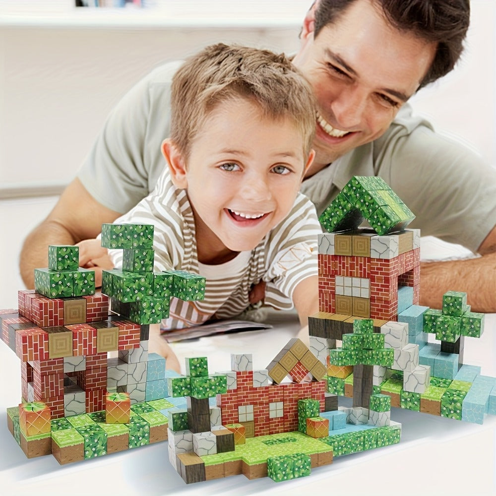 Magnetic Building Tiles 50 100 200 300 Piece STEM Construction Set, 3D Magnet Blocks for Boys & Girls Ages 3+