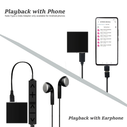 Voice Activated Recorder with AI Noise Reduction, 3072Kbps HD Audio Quality, 64GB Storage Up to 4000 Hours