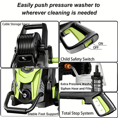 Electric Pressure Washer High PSI for Garden, Patio and Yard Use, with the Listed Configuration
