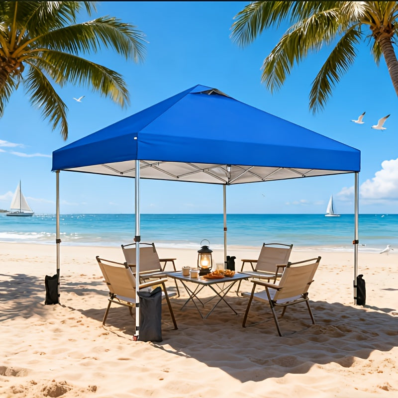 Dual-Vent 10x10ft Pop-Up Canopy Tent with Center-Hub Frame, Three Colors and Wheeled Carry Bag