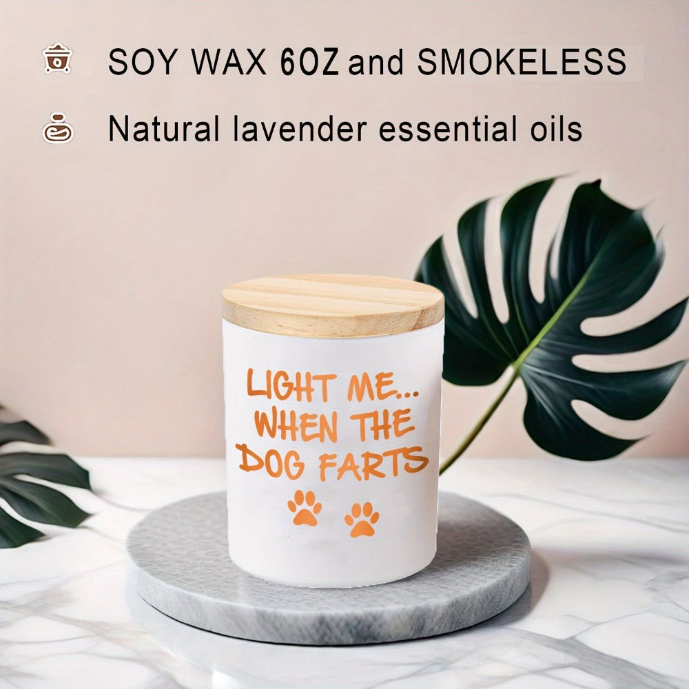 Funny Dog Mom Gift Lavender Scented Soy Wax Candle Engraved Glass Jar with Crystal 12Hr Burn for Everyday Face, Beard and Body Grooming