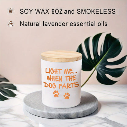 Funny Dog Mom Gift Lavender Scented Soy Wax Candle Engraved Glass Jar with Crystal 12Hr Burn for Everyday Face, Beard and Body Grooming