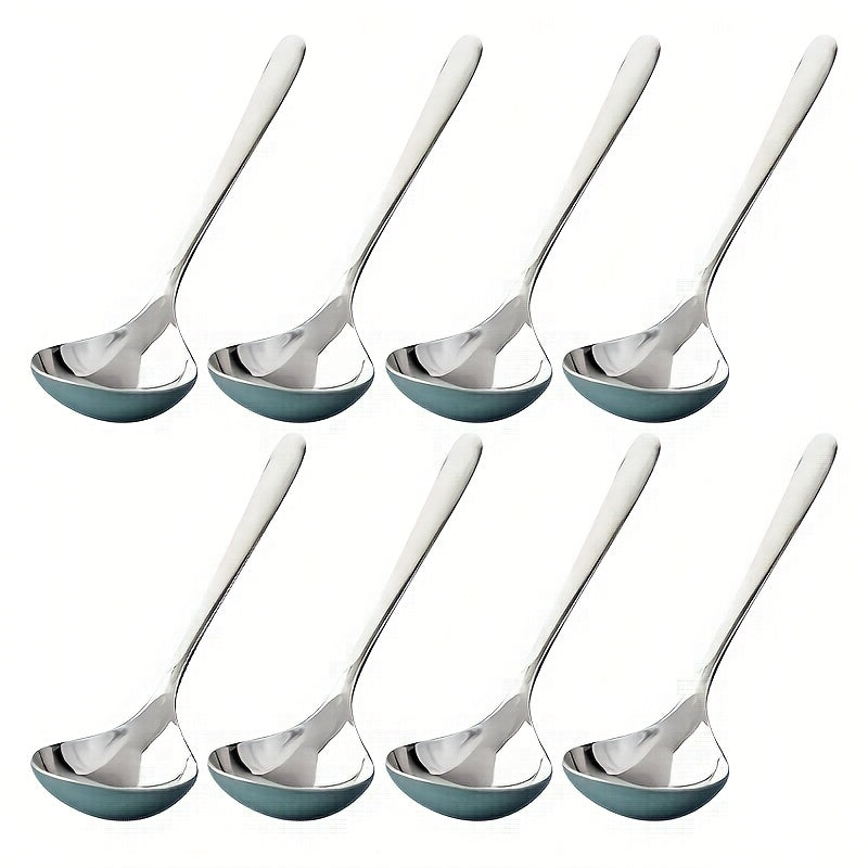 Kitchen Utensils Long-Handle 304 Stainless Steel Soup Spoon Set in 4, 8 or 12 Piece Packs for Serving