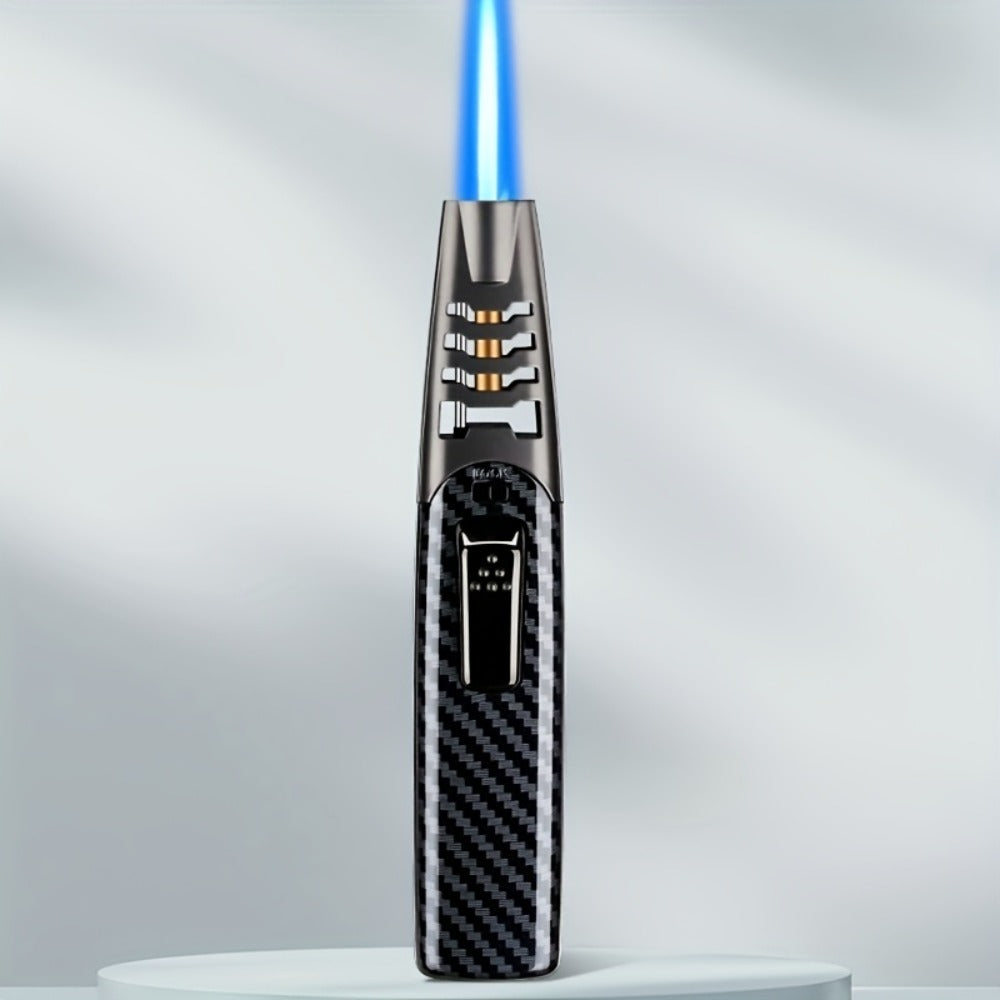 Kitchen Torch Lighter Carbon Fiber Windproof, Adjustable High-Temperature Flame with Safety Lock
