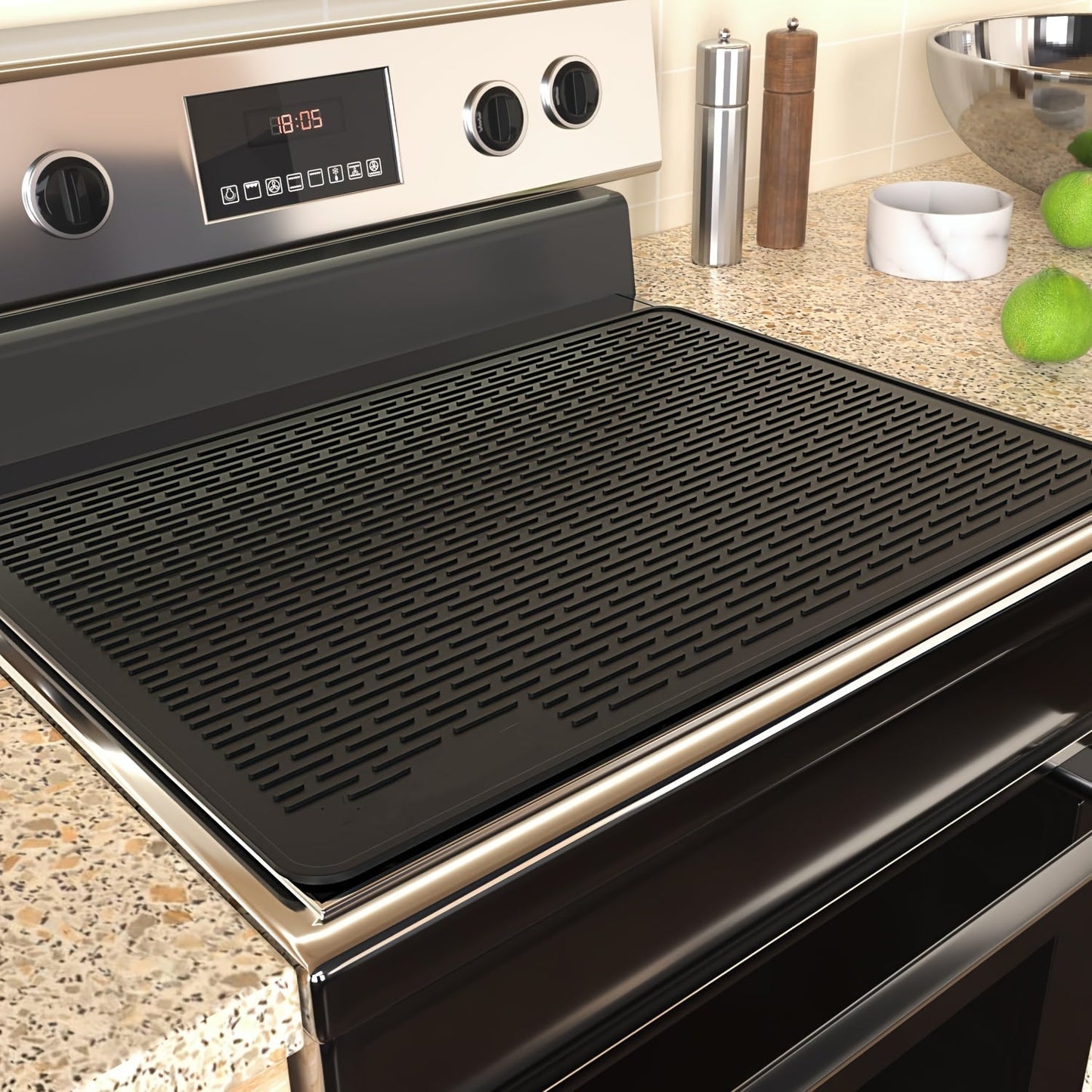 Silicone Stove Top Cover Mat 28"x20" – Heat Resistant Electric Stove Protector for Ceramic Glass Cooktop, Non-Slip Scratch Guard