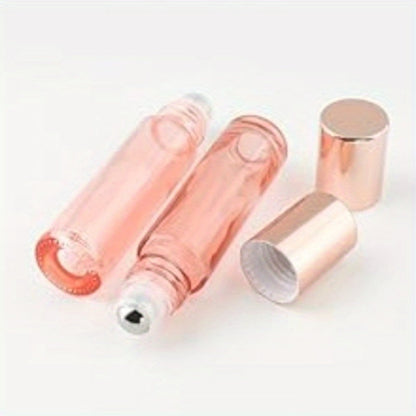 Essential Oil Roller Bottles 14 Pack 10ml – Refillable Glass Roll-On Perfume Containers with Stainless Steel Roller Balls, Opener & Funnel