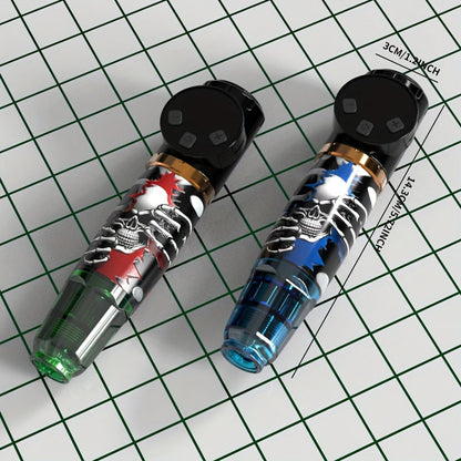 Cordless Tattoo Kit with 1100mAh Skeleton Rotary Pen, 10 Cartridge Needles, 7 Inks and Two Colors