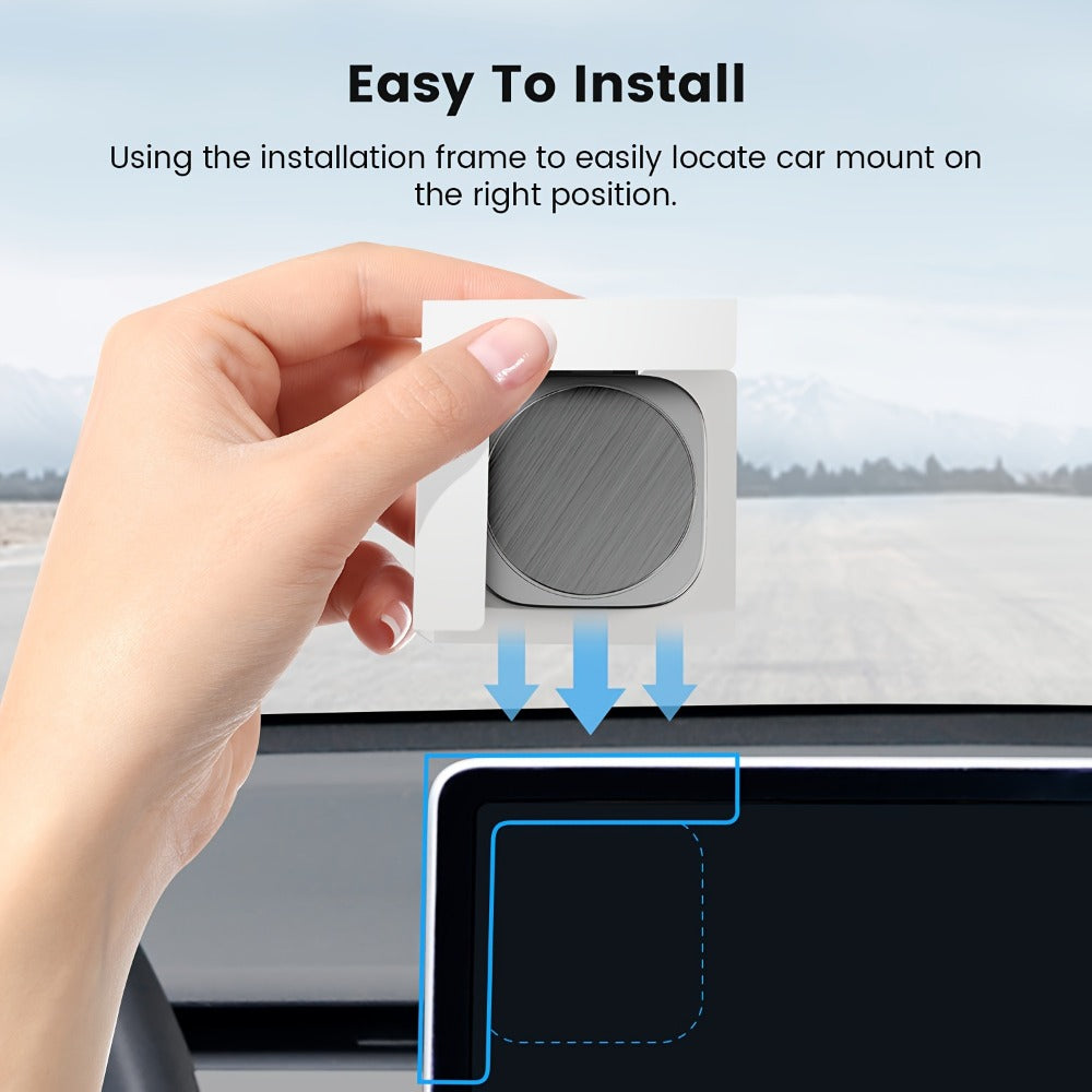 Foldable Magnetic Car Phone Mount for Pictured Model 3 or Model Y Center-Screen Installation