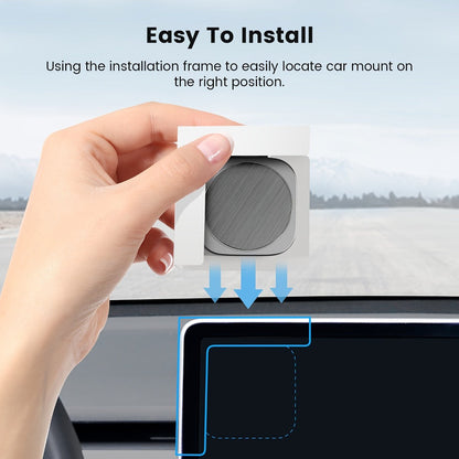 Foldable Magnetic Car Phone Mount for Pictured Model 3 or Model Y Center-Screen Installation
