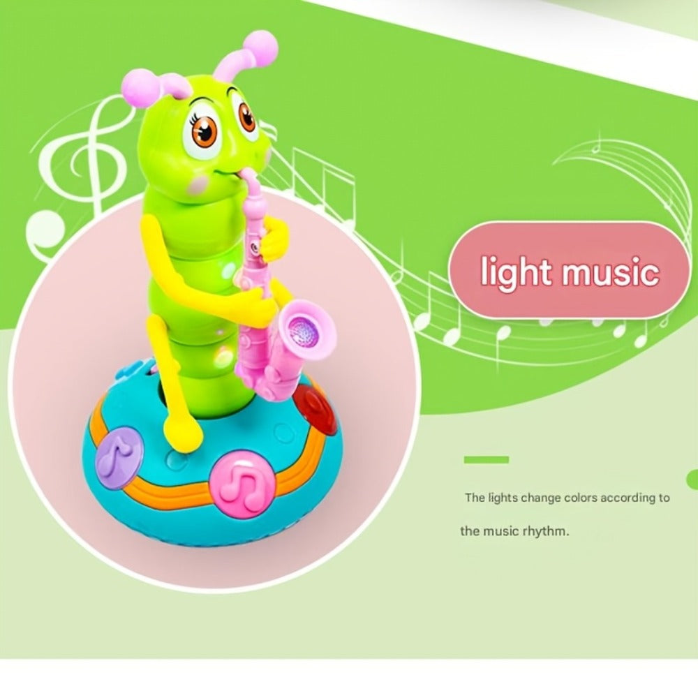 Caterpillar Saxophone Toy for Kids with LED Lights & Music - Electric Musical Instrument for Toddlers