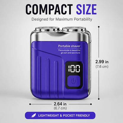 Electric Shaver Mini Dual-Head Rotary Razor with USB Charging, One-Button Control and Eleven Style Options
