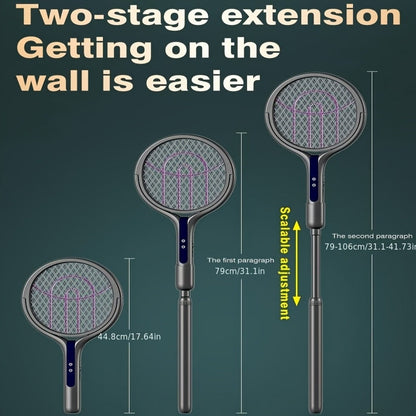 2-in-1 Mosquito Trap Lamp & Retractable Electric Fly Swatter Racket, USB Rechargeable Base
