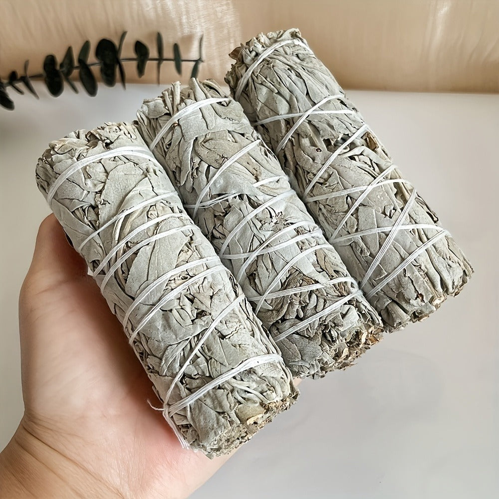 Smudge Sticks Gift Set - White Sage, Lavender & Palo Santo Hand-Tied Cleansing Bundle for Meditation