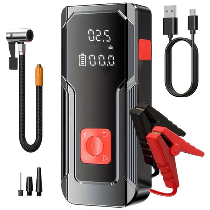 Jump Starter 10000A 7-in-1 with Air Pump – 150PSI Tire Inflator, Portable Battery Booster for Gas & Diesel, USB & USB-C Power Bank
