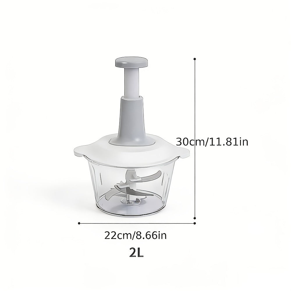 Manual Food Chopper 2L Pull Cord Vegetable Chopper Onion Mincer Garlic Press Meat Grinder for Home Cooking, Dining and Outdoor Meals