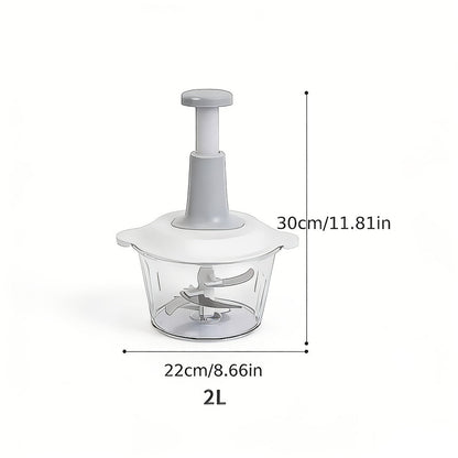 Manual Food Chopper 2L Pull Cord Vegetable Chopper Onion Mincer Garlic Press Meat Grinder for Home Cooking, Dining and Outdoor Meals